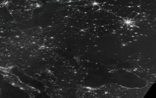NASA показало вигляд України з космосу під час блекауту