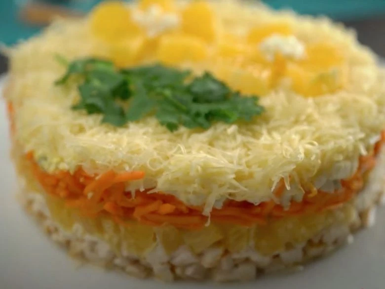 Рецепт салата с курицей, апельсинами и морковью по-корейски