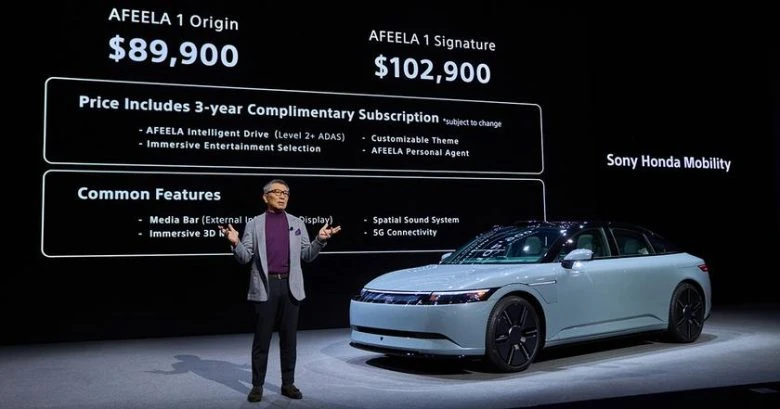 Електромобіль Afeela 1: ціни і деталі від Sony Honda Mobility
