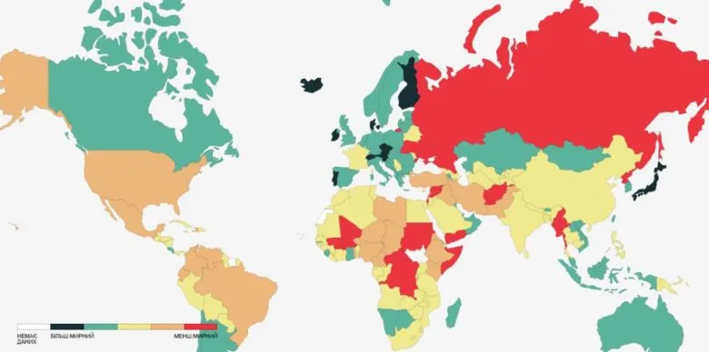 Глобальний індекс миролюбності 2025: рейтинг найбезпечніших країн світу