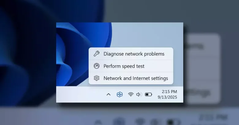 Microsoft добавит встроенный тест скорости интернета в системный трей Windows 11