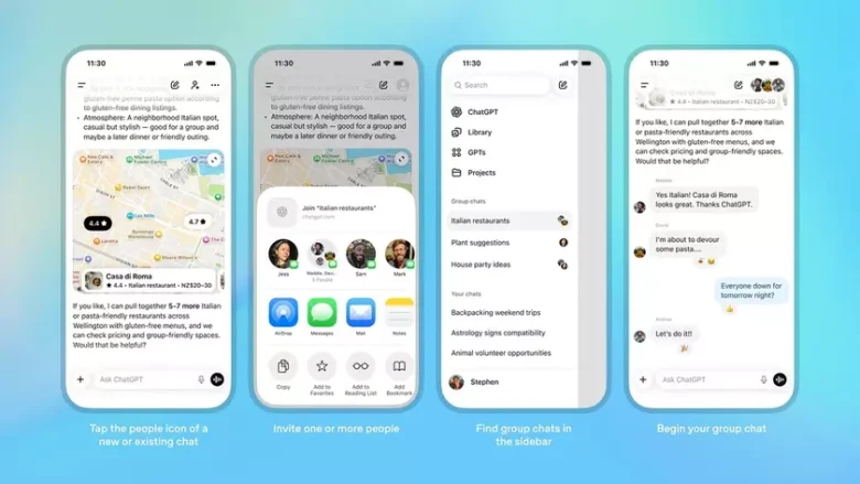 OpenAI запустила групові чати в ChatGPT для спільної роботи та обговорень