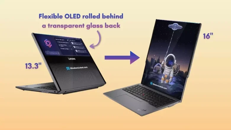 Lenovo ThinkPad Rollable XD: новый ноутбук с вертикально расширяемым OLED-экраном