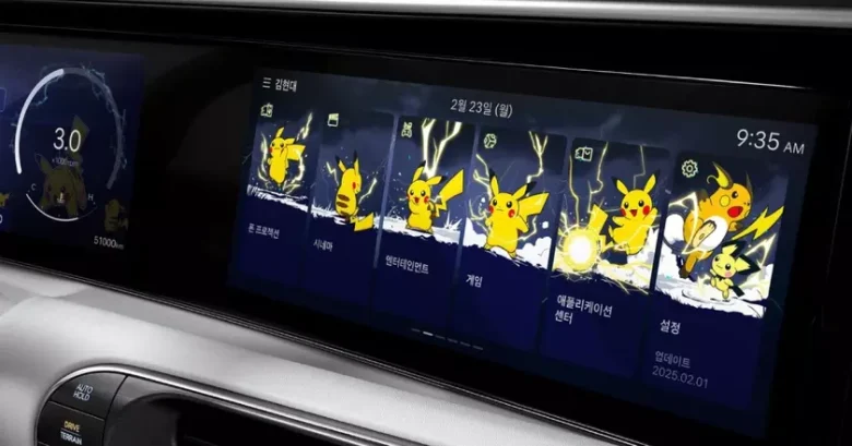 Hyundai внедряет стиль Pokémon в мультимедиа своих автомобилей в Южной Корее