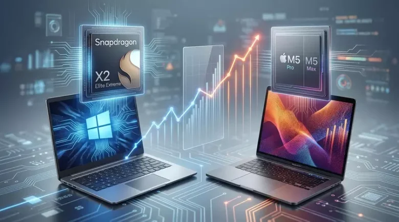Порівняння продуктивності Snapdragon X2 Elite Extreme та Apple M5 у тестах Geekbench
