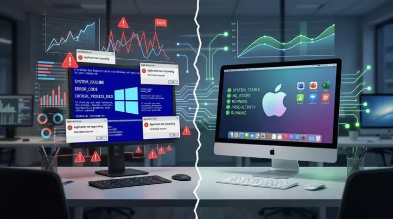 Статистика Omnissa 2026: Windows в 7,5 раз менее стабильна, чем macOS