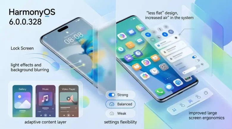 Huawei внедряет стеклянные эффекты и новую анимацию в HarmonyOS 6.0.0.328