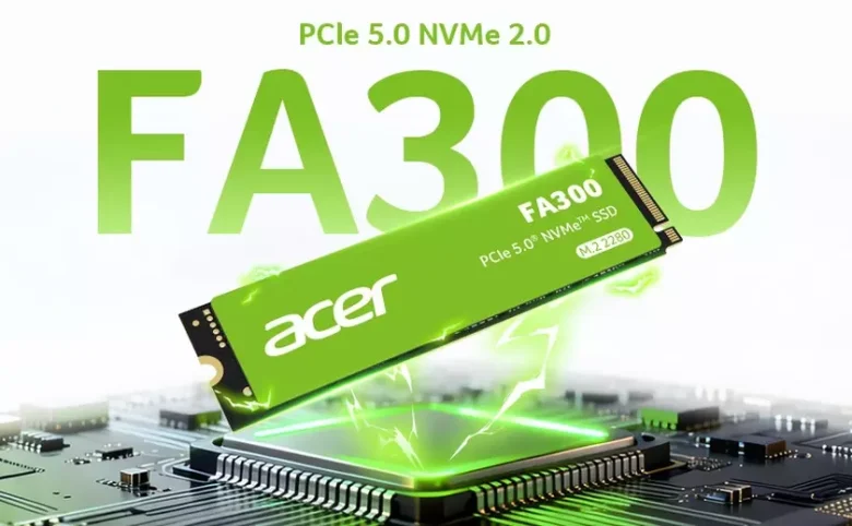 Acer FA300: новый PCIe 5.0 SSD без массивных радиаторов и с высокой скоростью