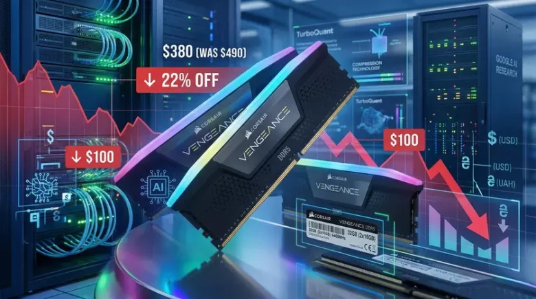 Оперативна пам’ять Corsair Vengeance 32 ГБ DDR5 подешевшала на понад 100 доларів