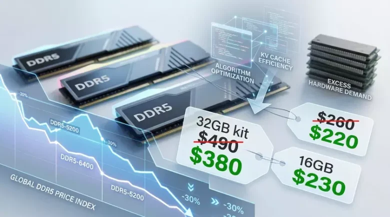Ціни на DDR5 суттєво знижуються завдяки алгоритму Google TurboQuant