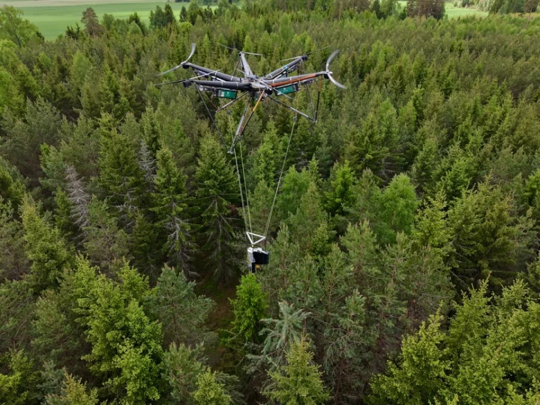 Дрон AirForestry автономно зрубав дерево та виніс його з лісу: прорив у лісівництві